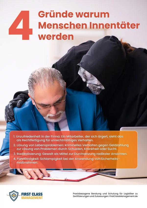Poster Sicherheitskultur zum Thema: Innentaeter 4 Gründe
