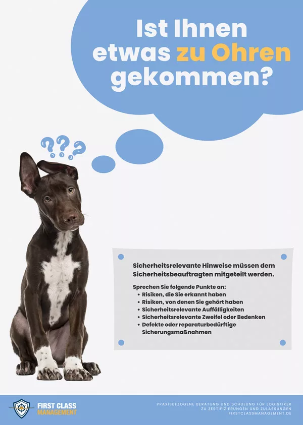 Poster Sicherheitskultur zum Thema: Sicherheitsrelevante Hinweise