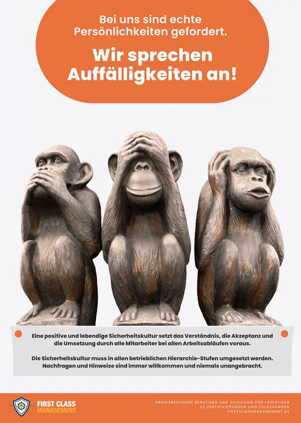 Poster Sicherheitskultur zum Thema: Auffälligkeiten ansprechen